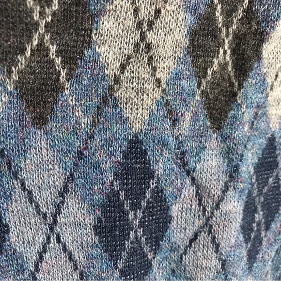 Robert Bruce Vintage 80’s Heather Blue Argyle Sweater Vest Size Medium - Picture 6 of 12
